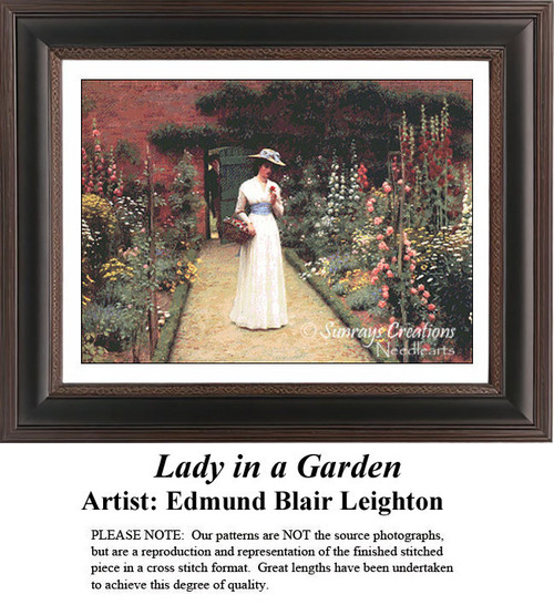Women in Cross Stitch Patterns | Lady in a Garden