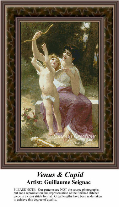 Fine Art Cross Stitch Pattern | Venus & Cupid - counted cross stitch pattern