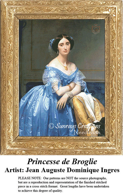 Nobility Cross Stitch Pattern | Princesse de Broglie   - counted cross stitch pattern