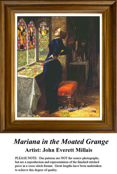 Women in Cross Stitch Patterns | Mariana in the Moated Grange - counted cross stitch pattern