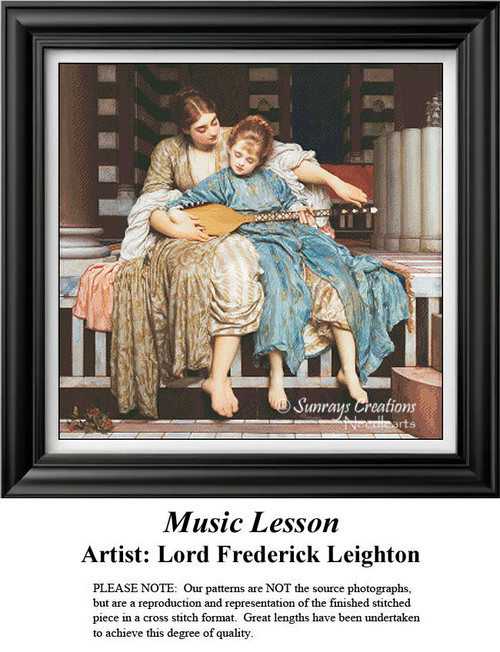 Fine Art Cross Stitch Pattern | Music Lesson