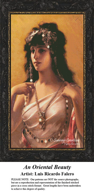 Women in Cross Stitch Patterns | An Oriental Beauty  - counted cross stitch pattern