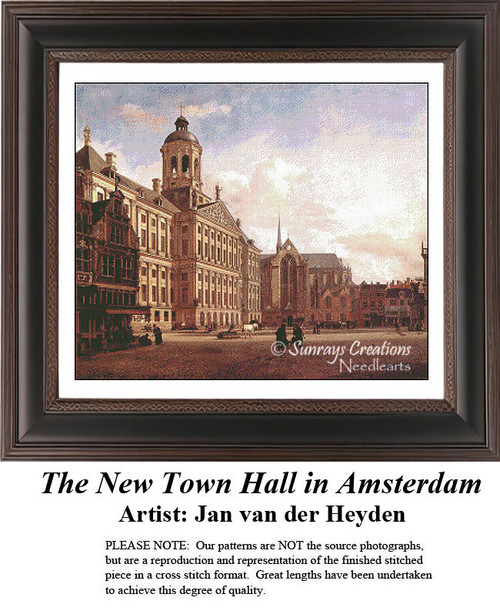 Architecture Cross Stitch Pattern | The New Town Hall in Amsterdam
