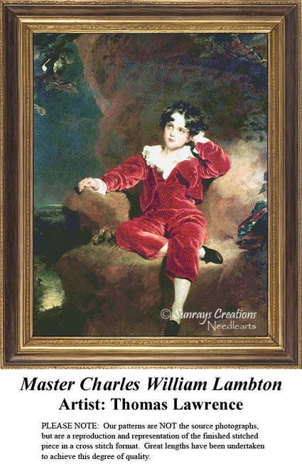 Children in Cross Stitch Patterns | Master Charles William Lambton