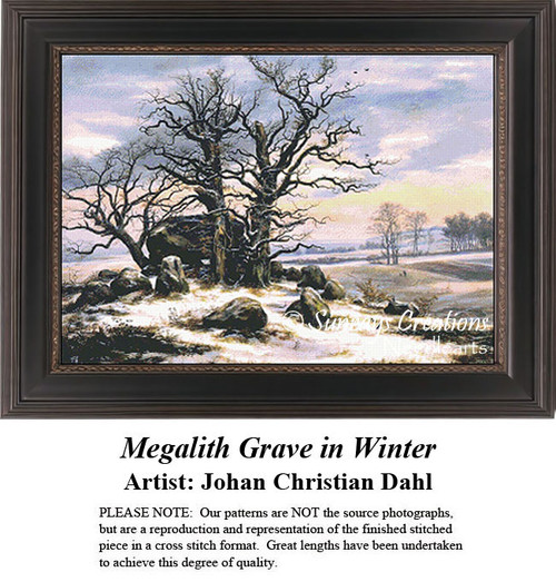 Winter Cross Stitch Pattern | Megalith Grave in Winter