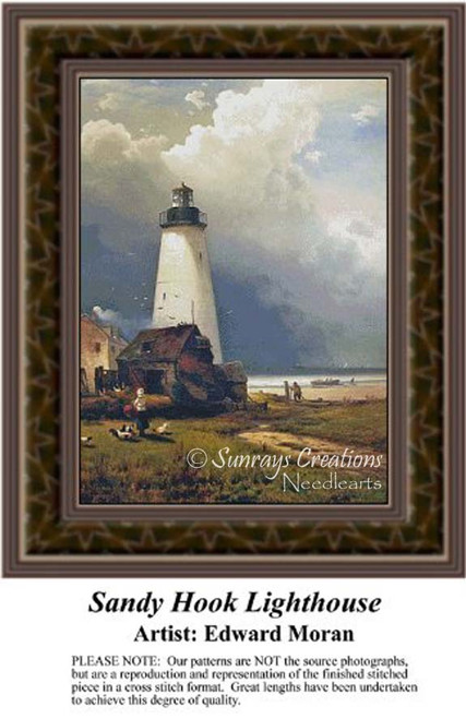 Lighthouse Cross Stitch Pattern | Sandy Hook Lighthouse 