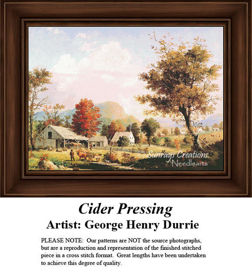 Landscapes Cross Stitch Pattern | Cider Pressing