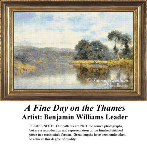 Waterscape Cross Stitch Patterns | A Fine Day on the Thames
