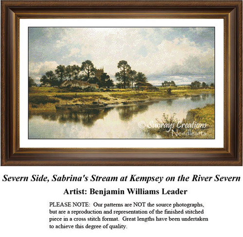 Waterscape Cross Stitch Patterns | Severn Side, Sabrina's Stream at Kempsey on the River Severn