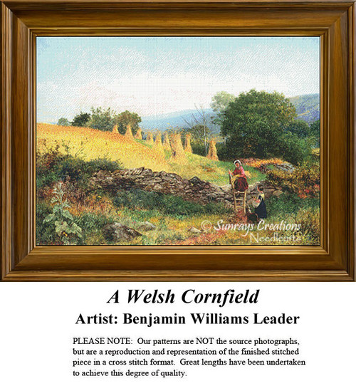 Fine Art Cross Stitch Pattern | A Welsh Cornfield