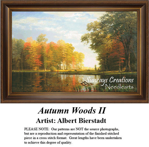 Landscape Cross Stitch Pattern | Autumn Woods II