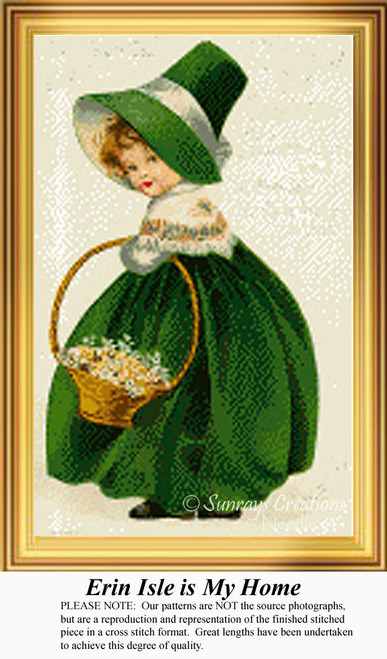 Irish Cross Stitch Pattern | Erin Isle is My Home - counted cross stitch pattern