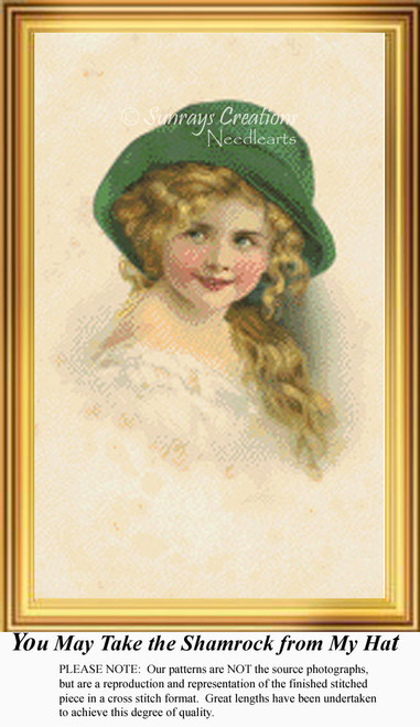 Irish Cross Stitch | You May Take the Shamrock from My Hat - counted cross stitch pattern