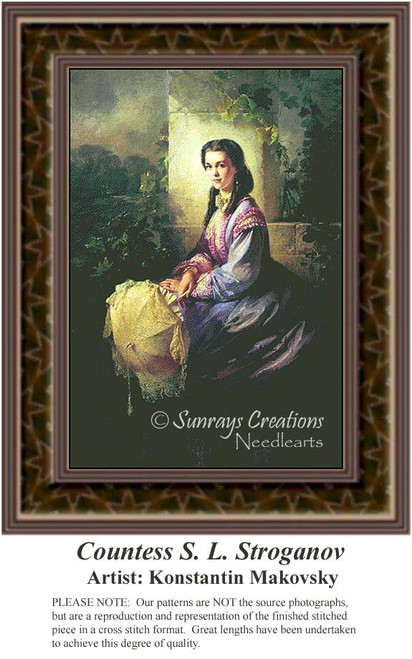Women in Cross Stitch Patterns | Countess S. L. Stroganova 
