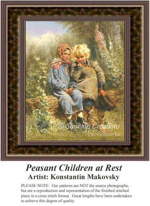 Children in Cross Stitch Patterns | Peasant Children at Rest 