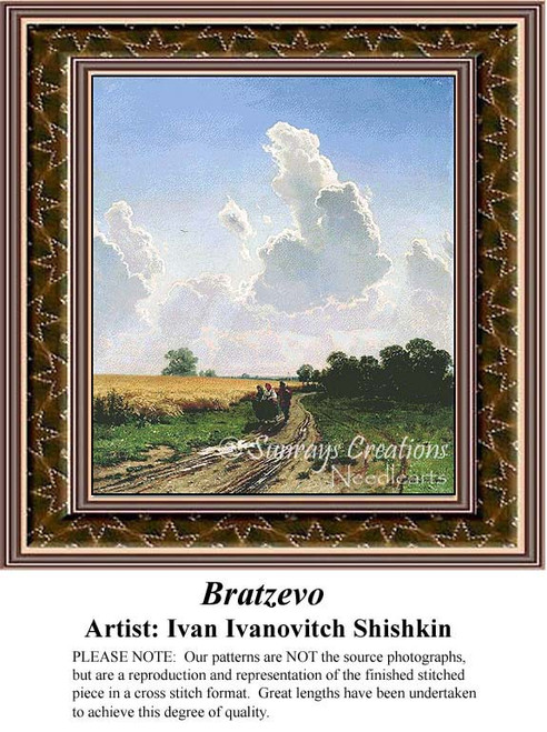 Bratzevo, Fine Art Counted Cross Stitch Pattern, Alluring Landscapes Counted Cross Stitch Pattern