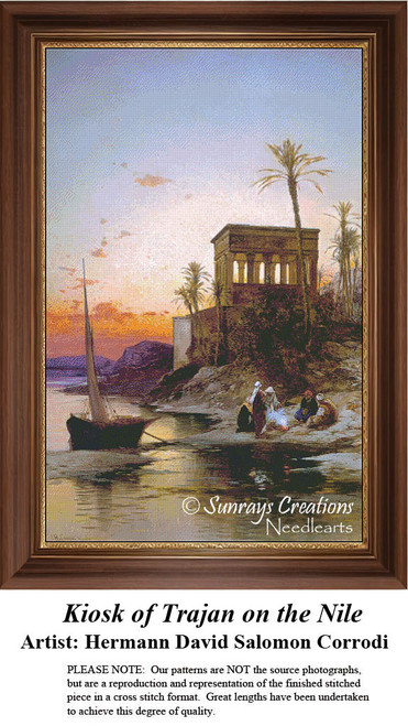 Fine Art Cross Stitch Pattern | Kiosk of Trajan on the Nile