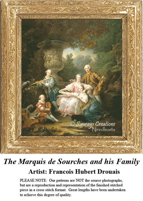 Fine Art Cross Stitch Pattern | The Marquis de Sourches and his Family