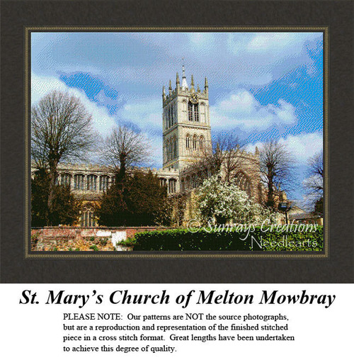 Architecture Cross Stitch Pattern | St. Mary's Church of Melton Mowbray