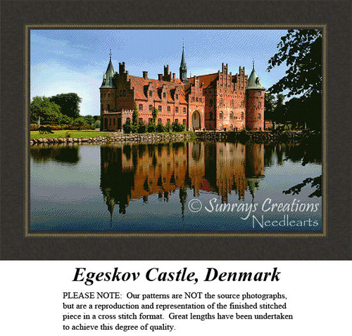 Architecture Cross Stitch Pattern | Egeskov Castle, Denmark