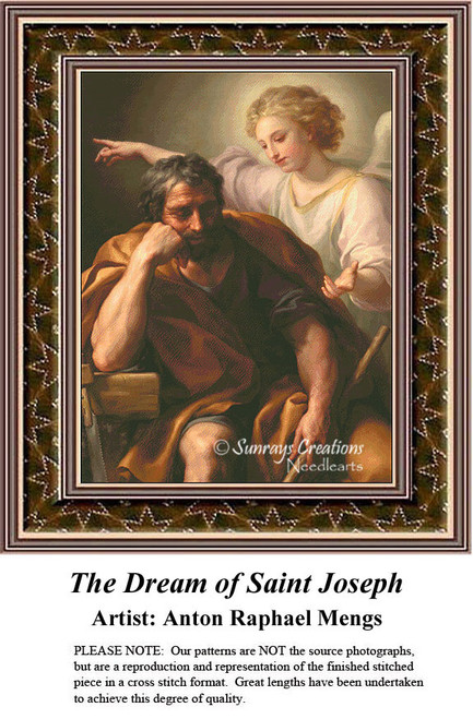 Religious Cross Stitch Pattern | The Dream of Saint Joseph