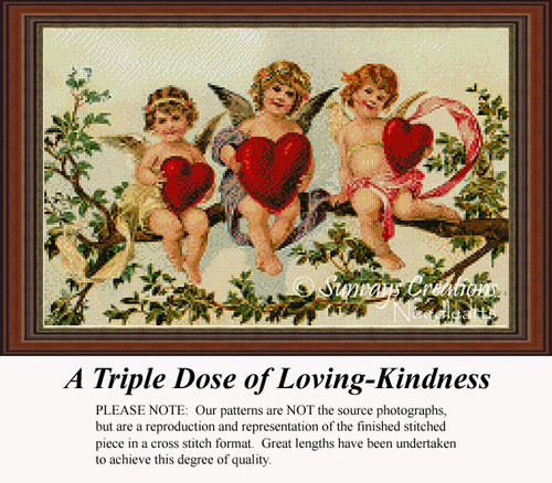 Vintage Cross Stitch Pattern | A Triple Dose of Loving-Kindness