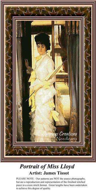 Portrait of Miss Lloyd, Fine Art Counted Cross Stitch Pattern