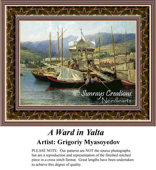 Fine Art Cross Stitch Pattern | A Wharf in Yalta
 