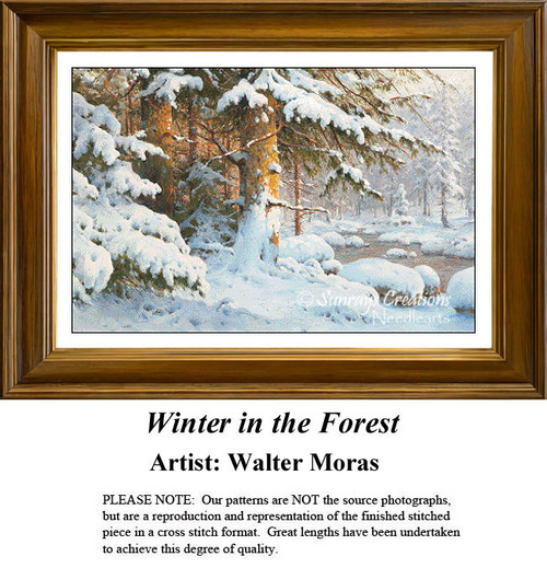 Winter Cross Stitch Patterns | Winter in the Forest