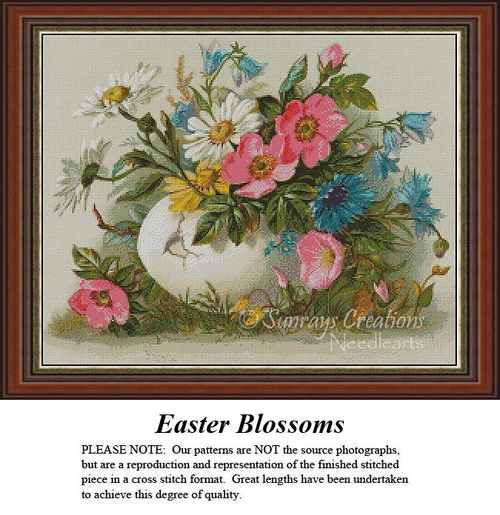 A large Easter egg surrounded by vibrant blossoms, this printable pattern by Sunrays Creations symbolizes the renewal of nature and life.