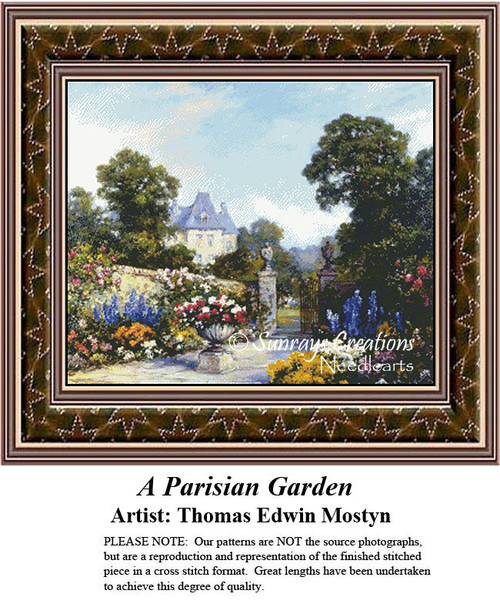 Fine Art Cross Stitch Pattern | A Parisian Garden