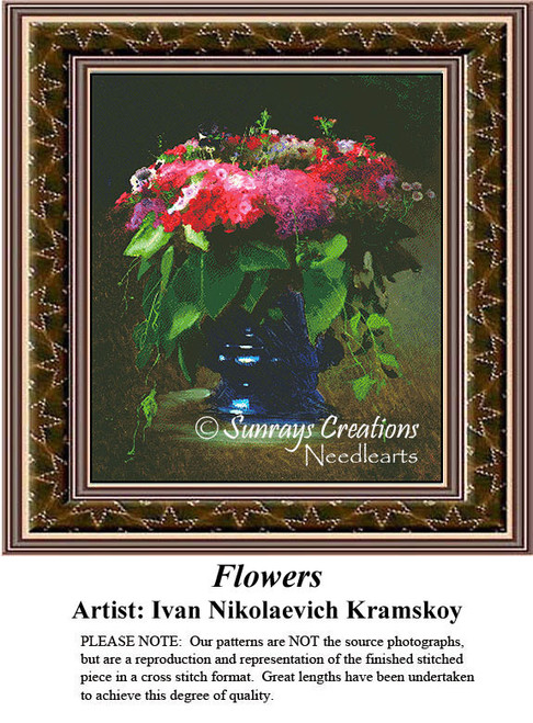 Fine Art Cross Stitch Patterns | A Bouquet of Flowers, Phlox