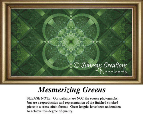 Fractal Cross Stitch Pattern | Mesmerizing Greens