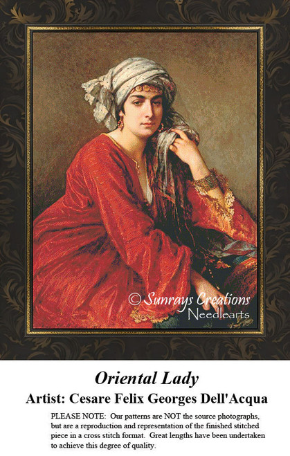 Fine Art Cross Stitch Pattern | Oriental Lady