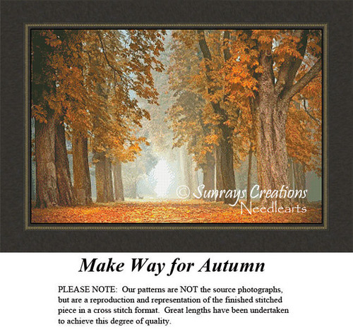 Landscape Cross Stitch Pattern | Make Way for Autumn