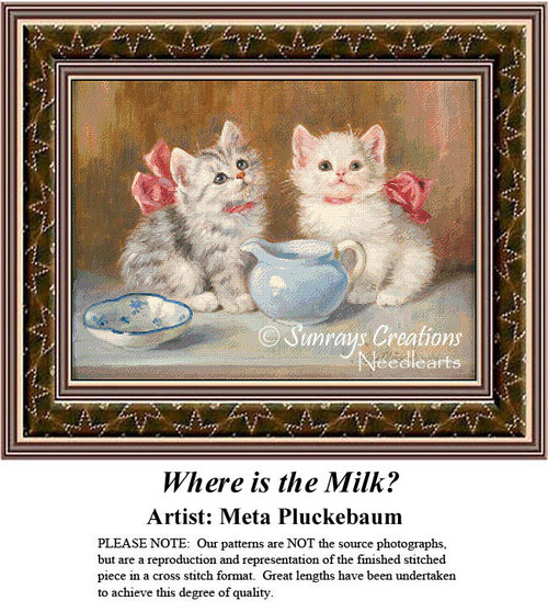 Fine Art Cross Stitch Pattern | Where is the Milk?