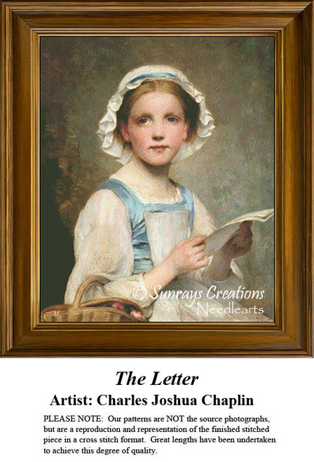A young girl reading a letter with a thoughtful expression, surrounded by warm colors, as seen in this "PDF chart" from Sunrays Creations.