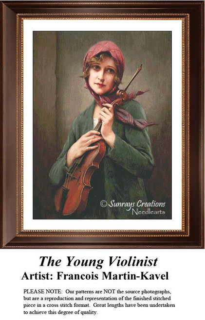 Women in Cross Stitch Patterns | The Young Violinist