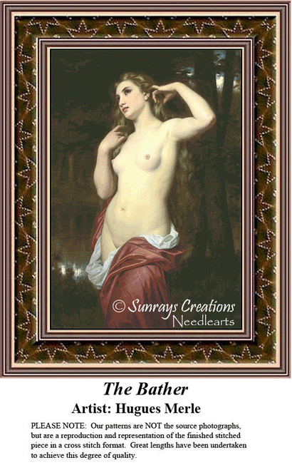 Women in Cross Stitch Patterns | The Bather