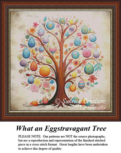 Easter Cross Stitch Pattern | What an Eggstravagant Tree