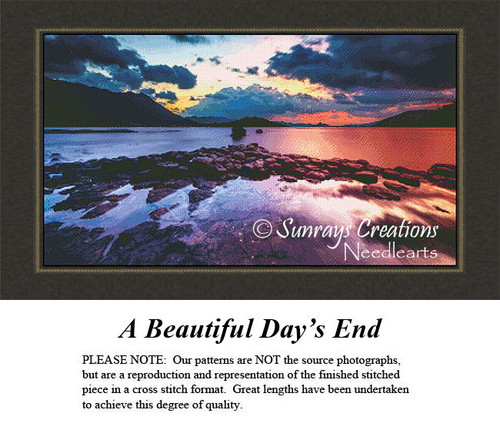 Landscape Cross Stitch Pattern | A Beautiful Day's End
