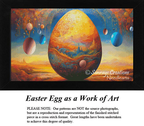 Fantasy Cross Stitch Patterns | Easter Egg as a Work of Art
