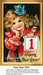 A little girl in a red dress holds a calendar marked January 1 with a cat on her shoulder, ready for your next cross stitch project.
