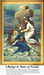 Two women cling to a large cross amidst rising waves, symbolizing hope in crisis. This PDF pattern is perfect for using DMC floss on aida cloth.