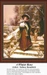A Victorian woman in winter attire holds a muff while her dog sits beside her, translated into a counted cross stitch design by Sydney Kendrick.