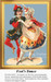 A couple in bright costumes dances joyfully on a blue background, captured as a counted cross stitch pattern.