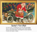 Santa steps out of a vintage car filled with gifts in this counted cross stitch pattern, ready to visit each girl and boy without his reindeer.