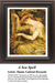 A detailed counted cross-stitch pattern preview of Dante Gabriel Rossetti's 1877 masterpiece, "A Sea Spell." The mystical design showcases a close-up portrait of a voluptuous, red-haired siren in a green gown, intently plucking a stringed instrument beneath a canopy of dense pink flowers while a sea-bird rests nearby under a heavy, atmospheric twilight.