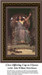 A woman dressed in flowing robes offers a cup to a seated man, translated into a counted cross stitch design by John William Waterhouse.
