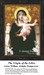 A woman in a black robe holds Baby Jesus, surrounded by white lilies, captured as a counted cross stitch pattern by William Adolphe Bouguereau.